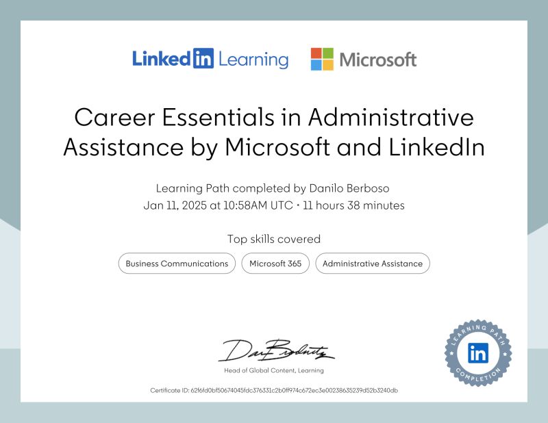Microsoft Office Suite and Administrative Assistance